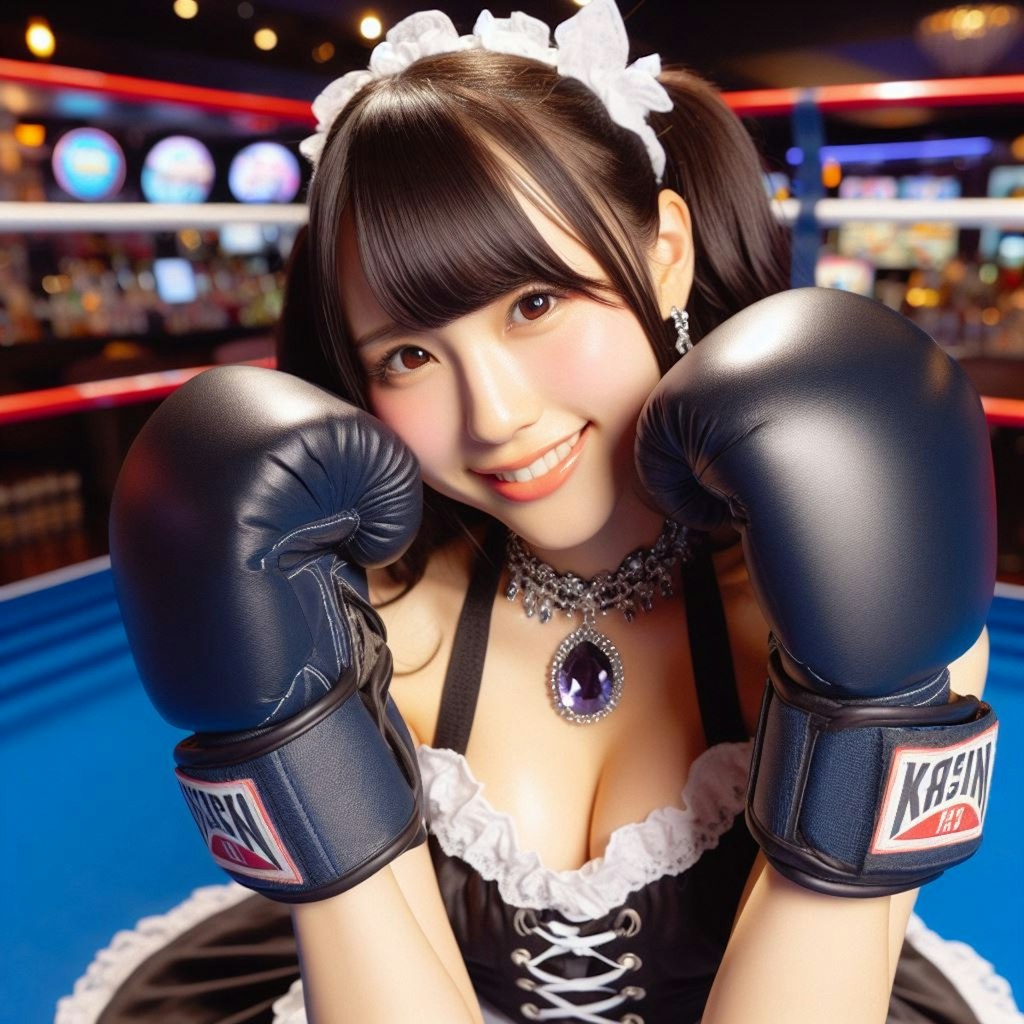 ボクシング　黒メイド1576-