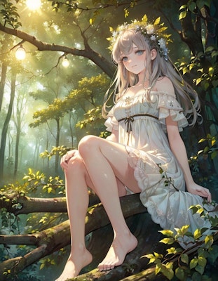 森の妖精かも白ドレス