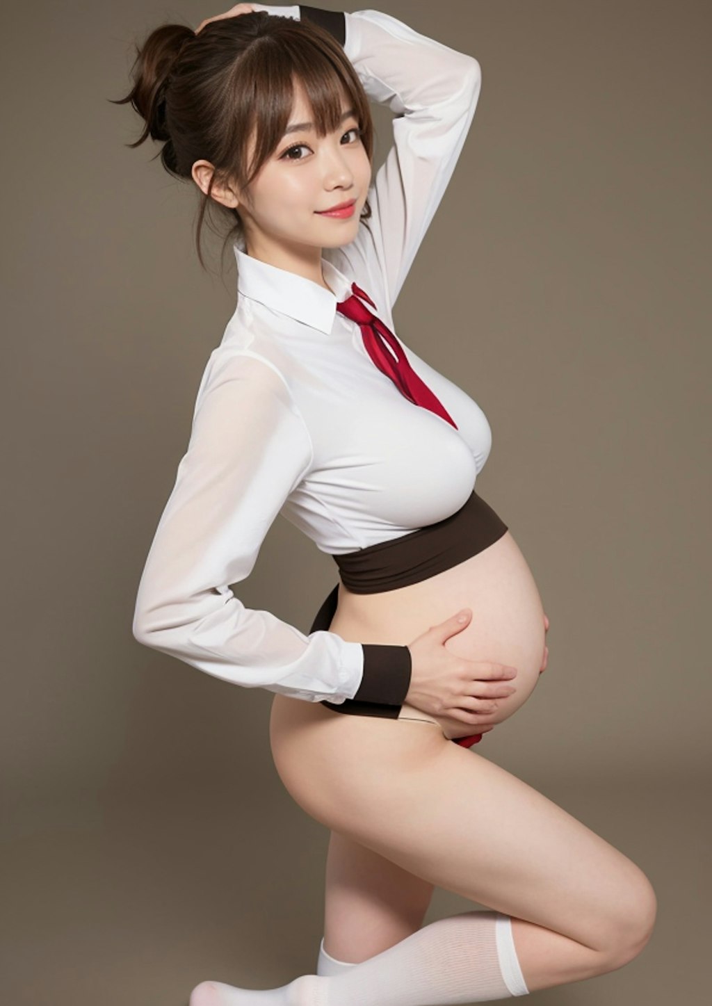 新米妊婦ちゃん【5枚】【マタニティヌード】ミスなんだけど超絶美少女で◯っちゃうよねっ♡