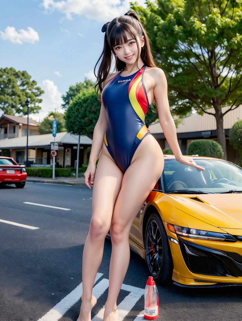 ワンピ水着 (スポーツカー)