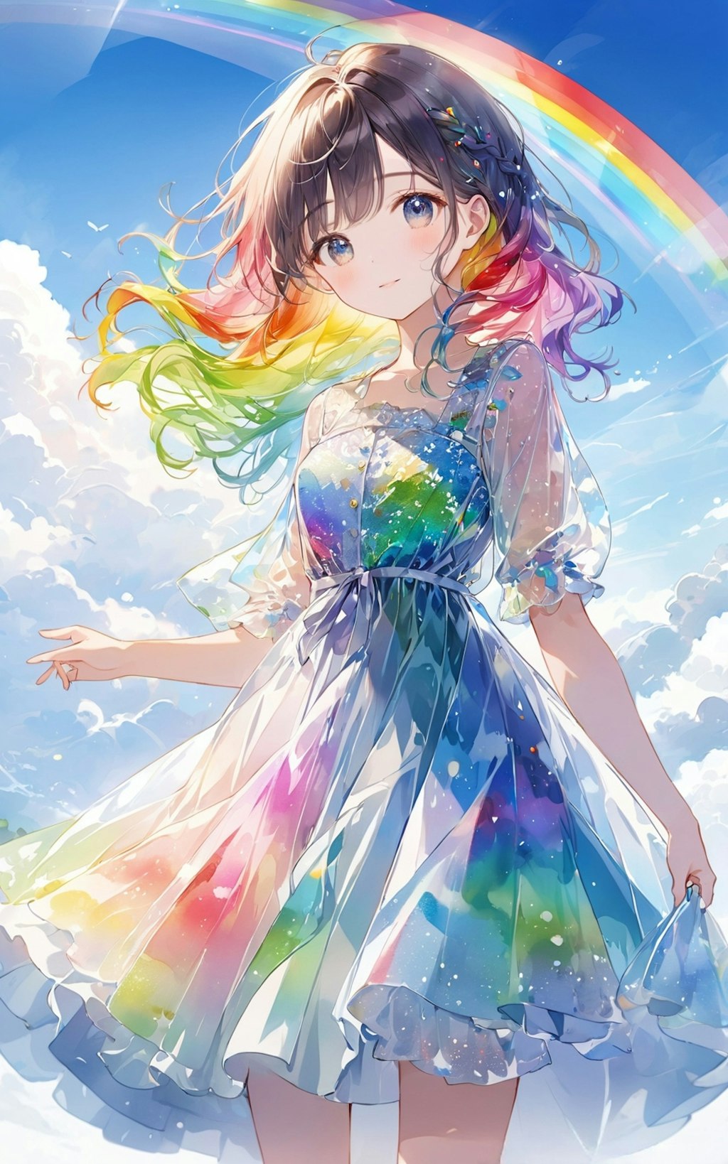 虹のドレス。