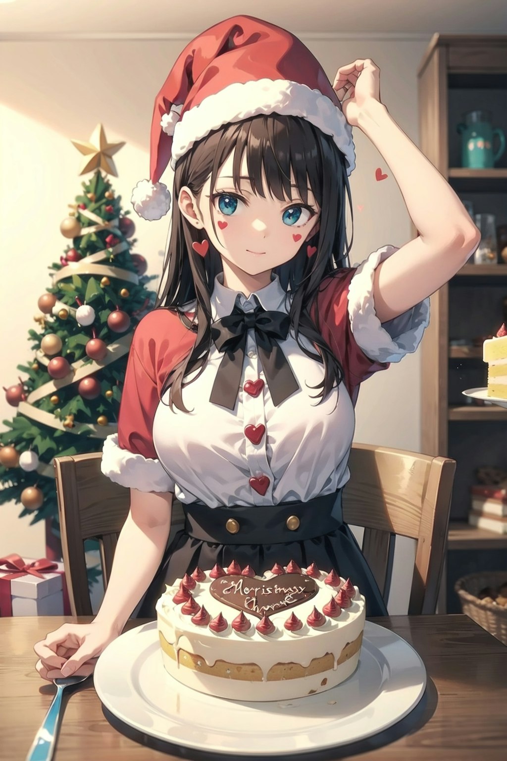 クリスマスケーキと美人さん