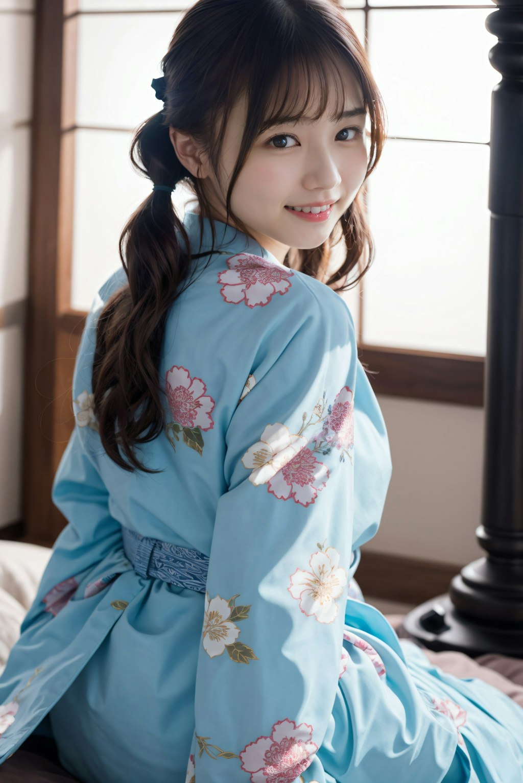 ツインテールの着物の女の子 2