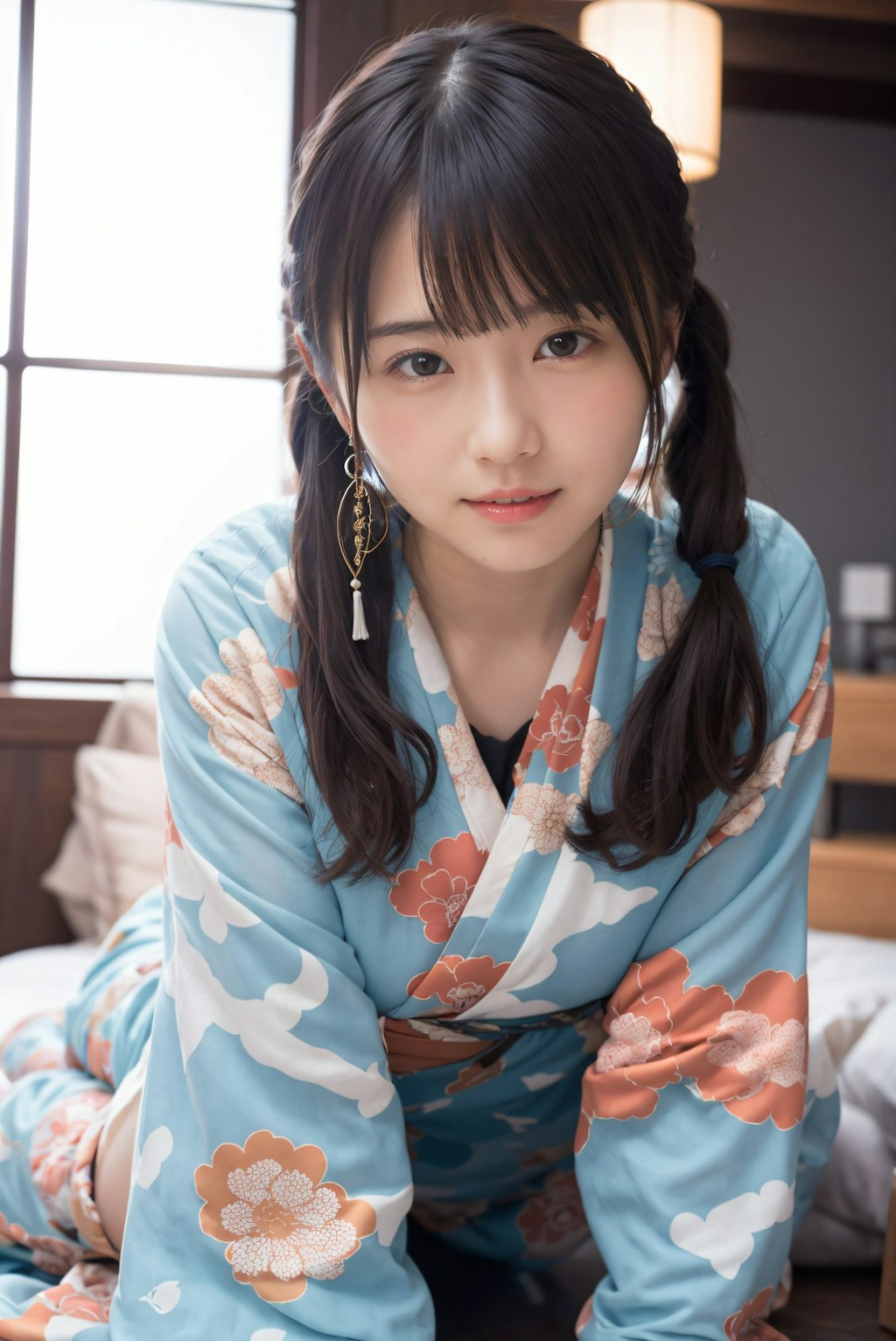 ツインテールの着物の女の子 2