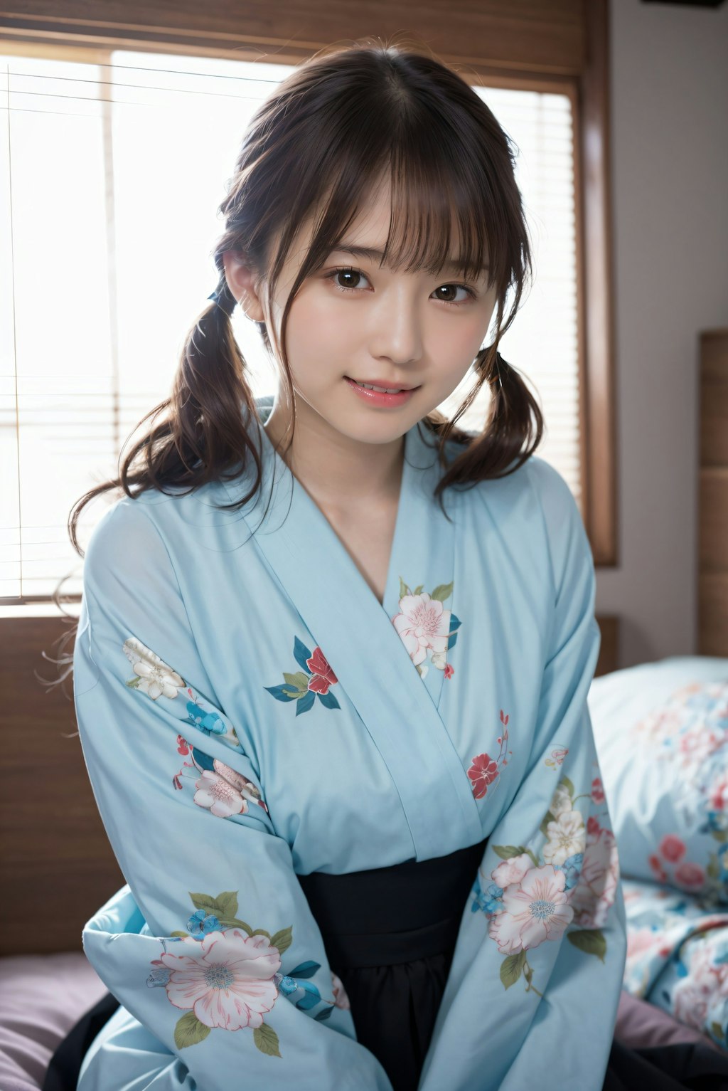 ツインテールの着物の女の子 2
