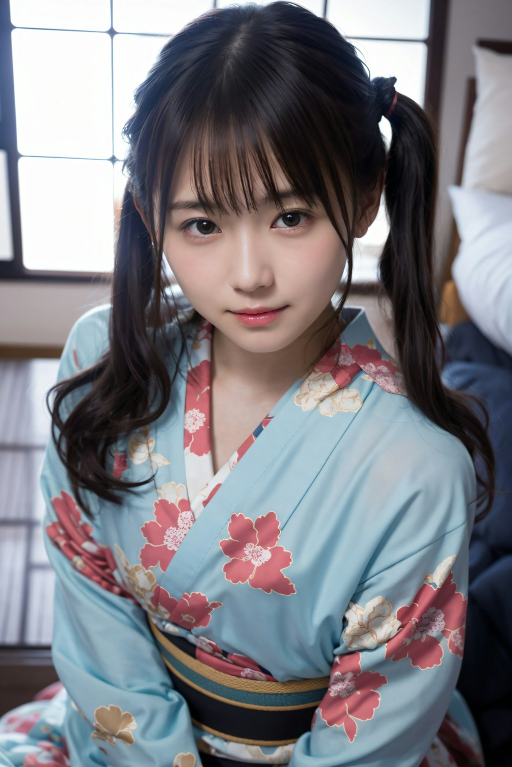 ツインテールの着物の女の子 2