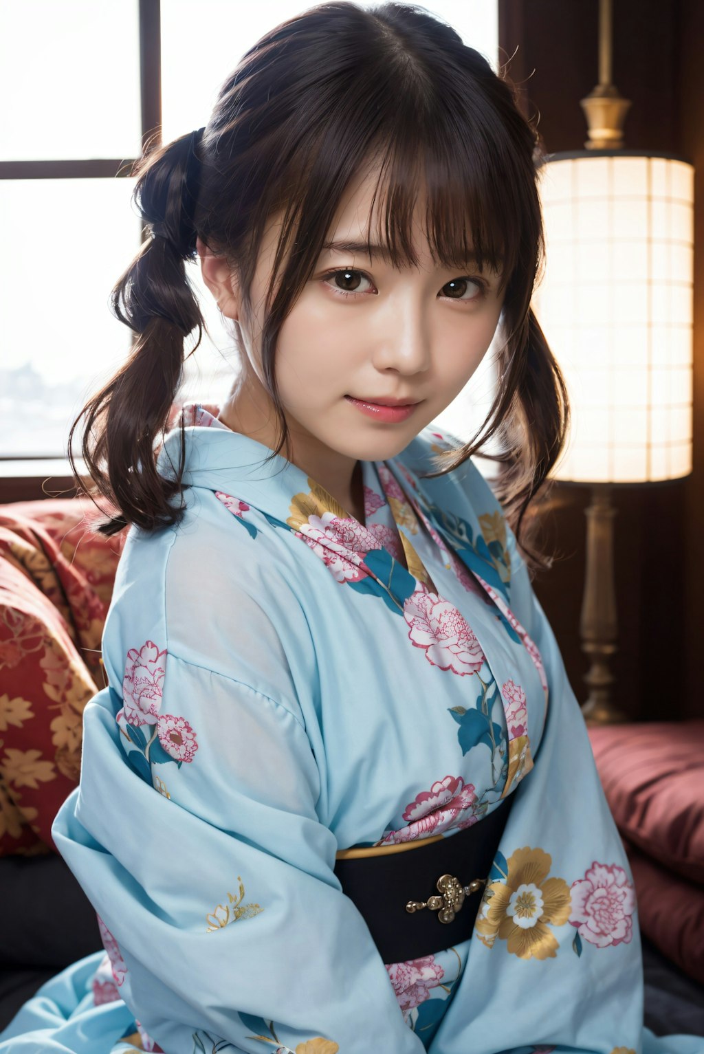 ツインテールの着物の女の子 2
