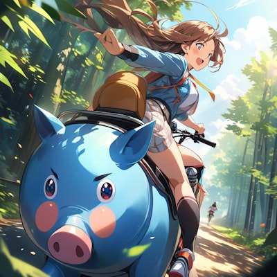 豚に乗る少女