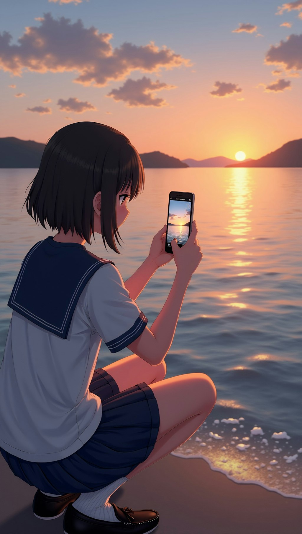 スマホで夕日の撮影