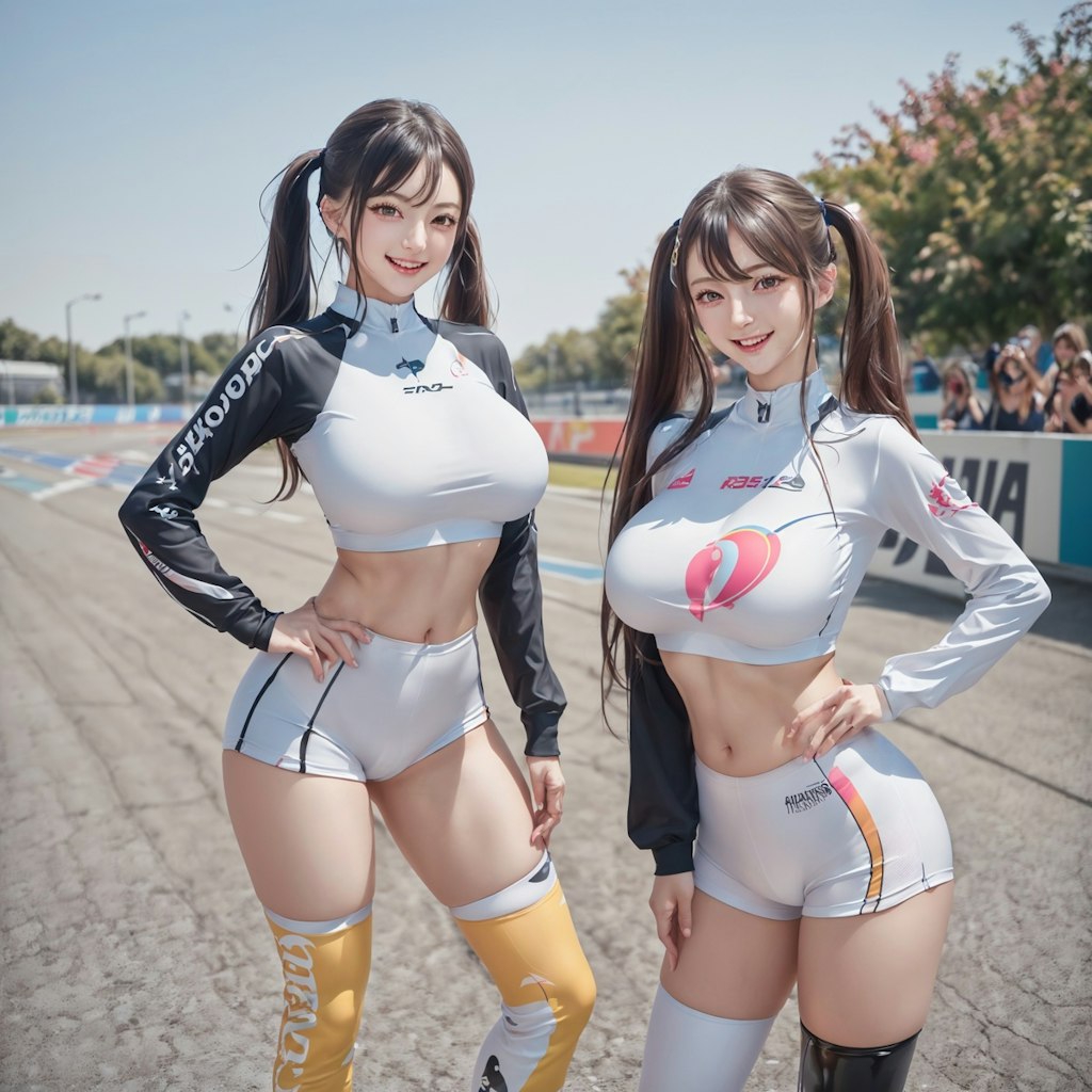 巨乳レースクイーン@サーキット