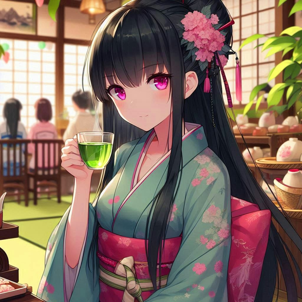 お茶を飲む、うちの子＊その1(12枚)