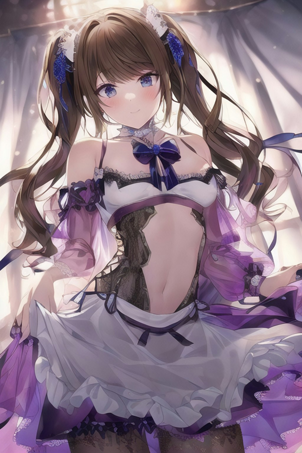 See-through dress & shoulder apron