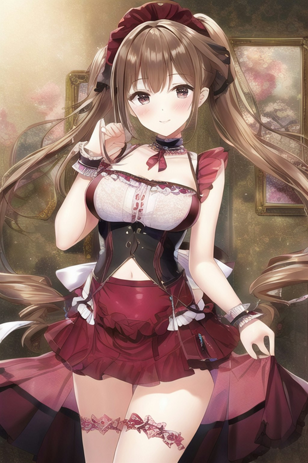 See-through dress & shoulder apron
