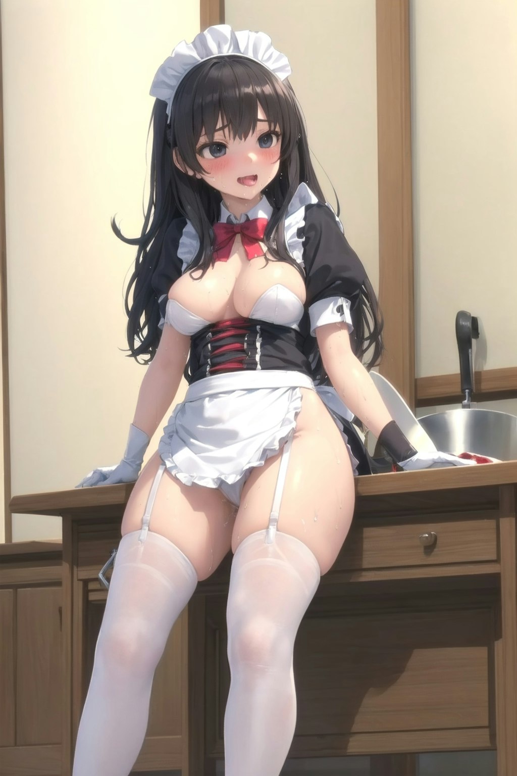 肉感的なメイド少女