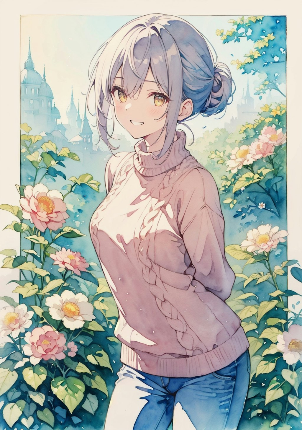 看板娘　flowers