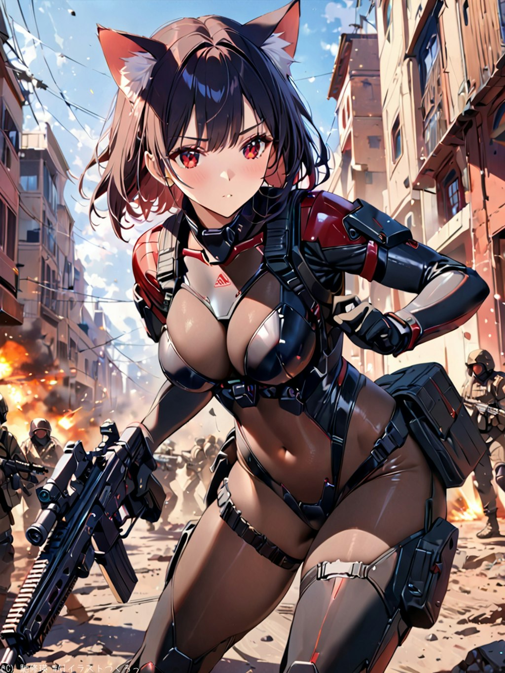 猫耳娘と銃戦