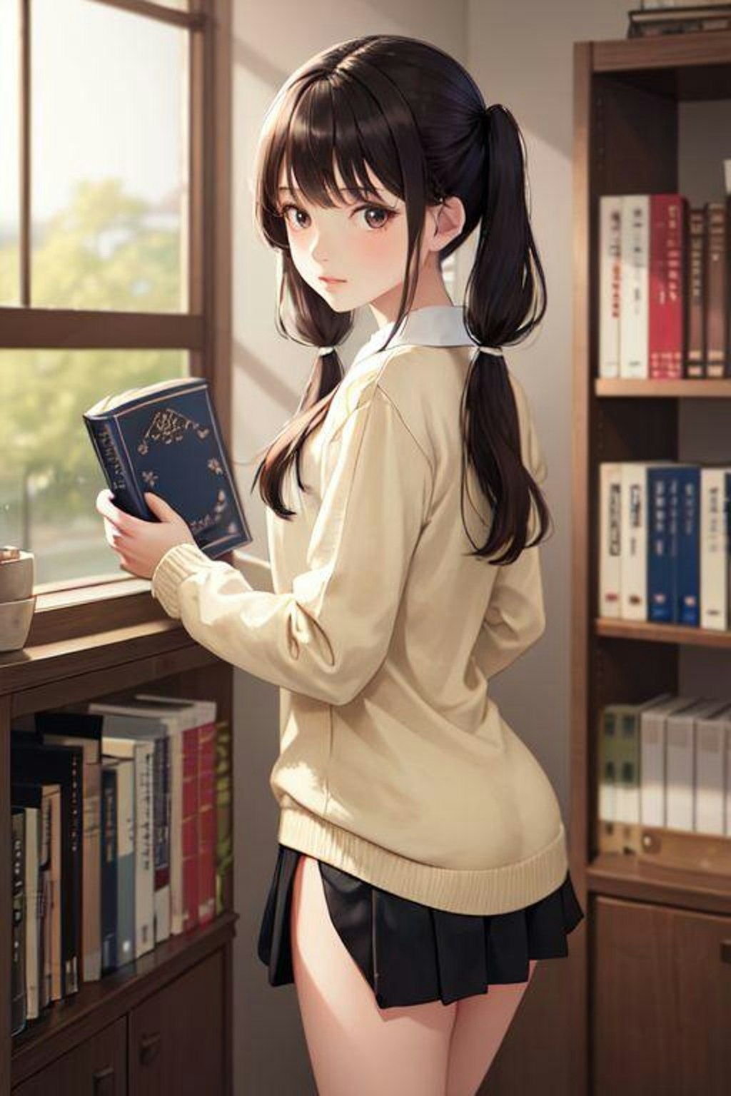 図書室でパンチラ