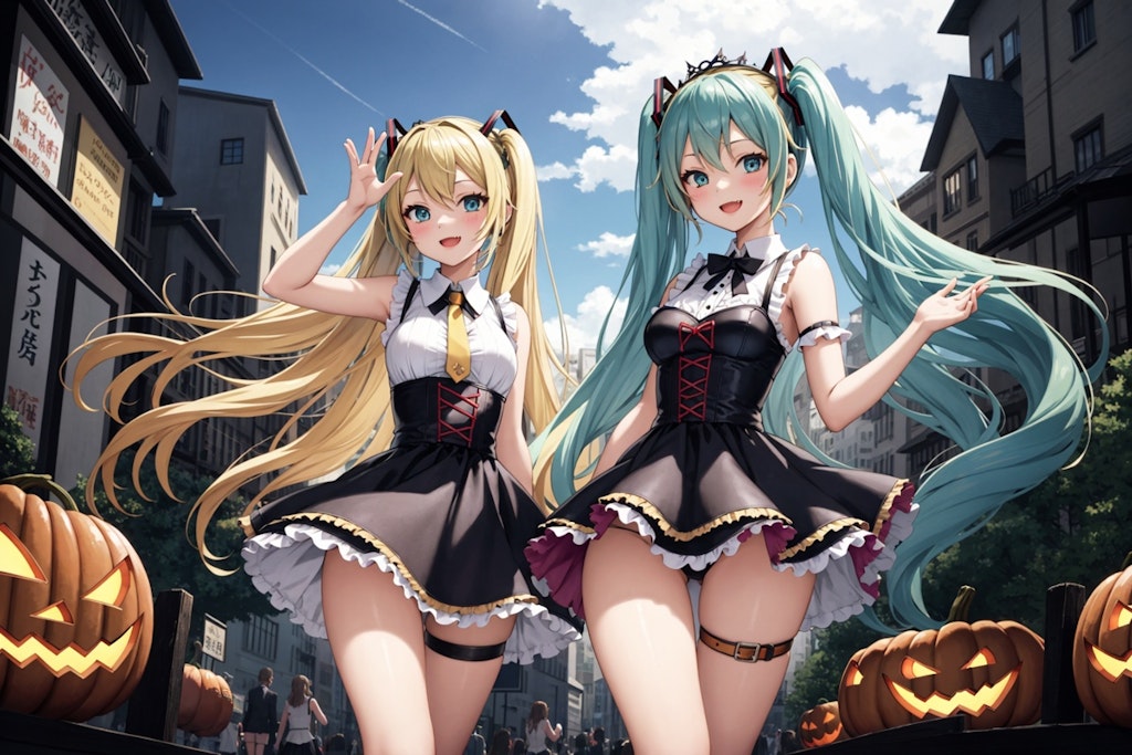 ちちぷいちゃんと初音ミクでハロウィンパーティを散策　その2