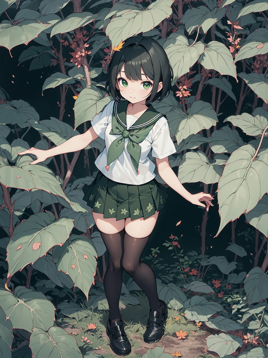 leaf and girl