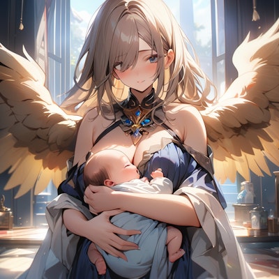 天使の母子