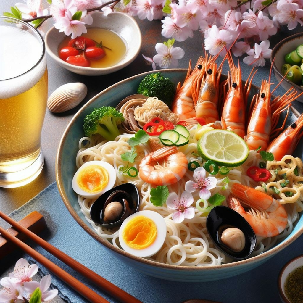 春のseafood noodleイベント