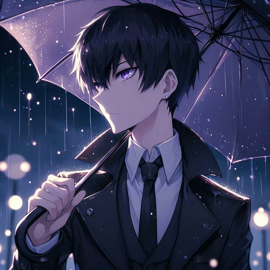 傘と黒髪短髪男性と、紫陽花…その3(12枚)