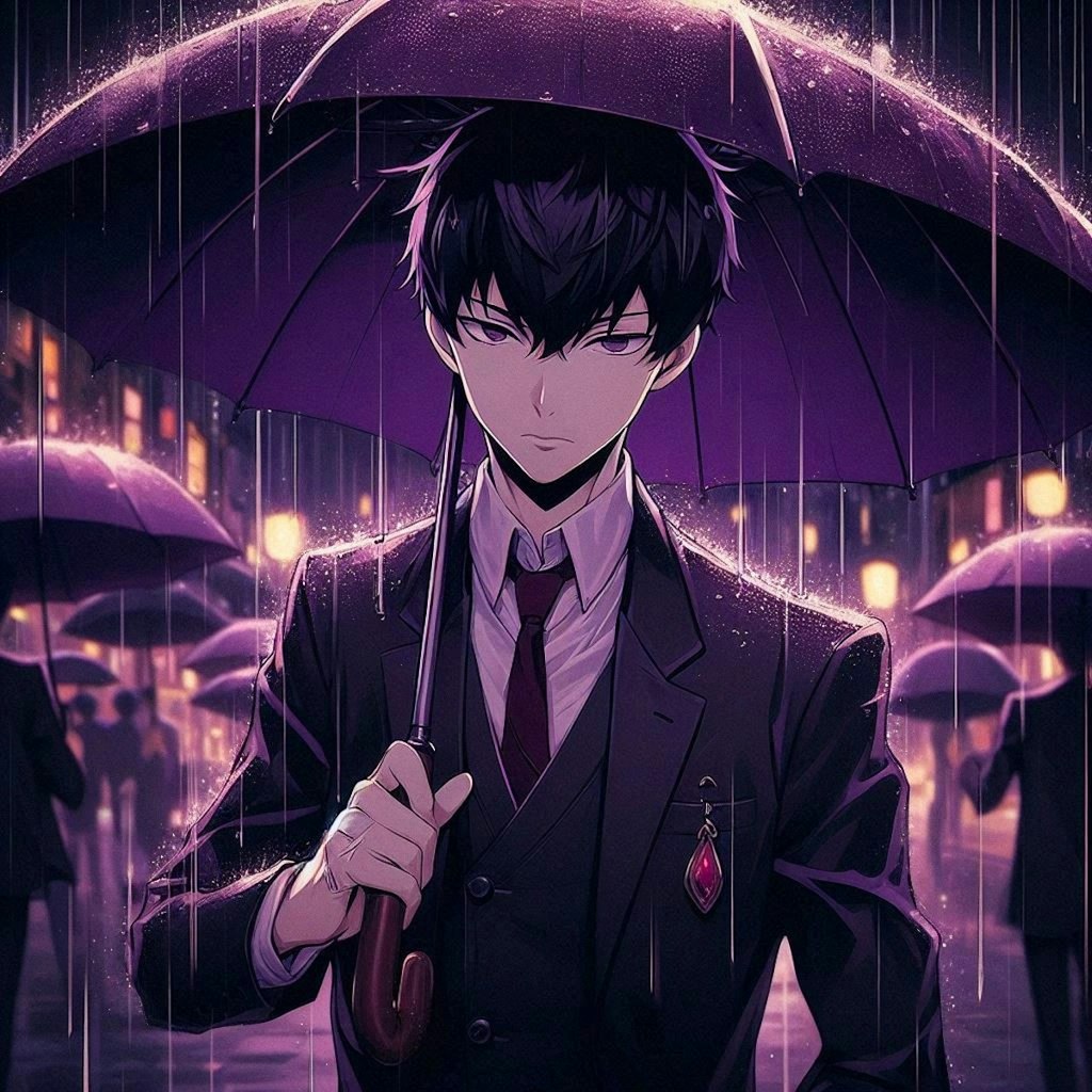 傘と黒髪短髪男性と、紫陽花…その3(12枚)