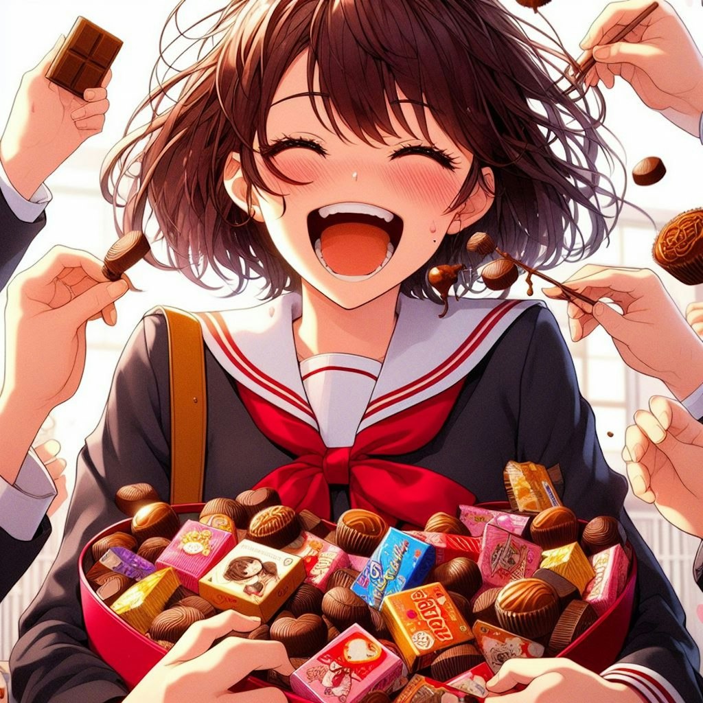 チョコを渡される女の子