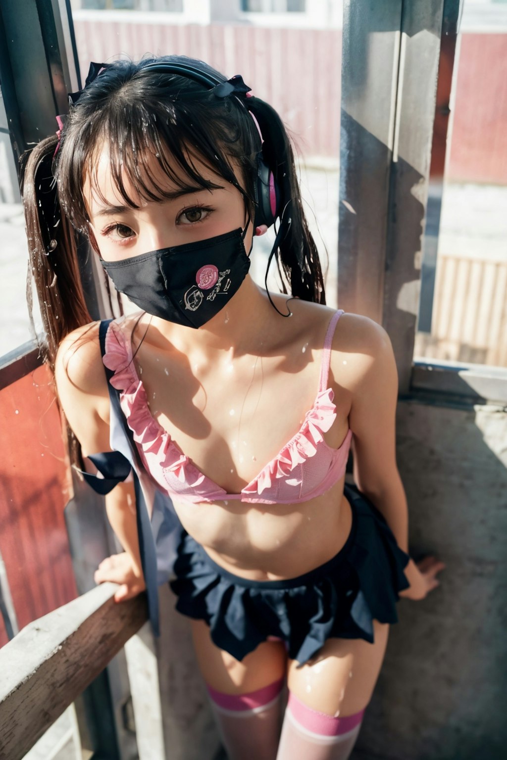 地雷系 黒マスク女子アイドルの撮影会 その2