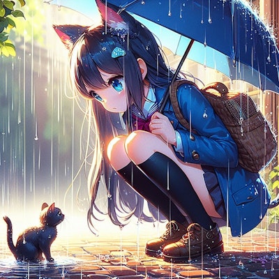 雨と猫と猫