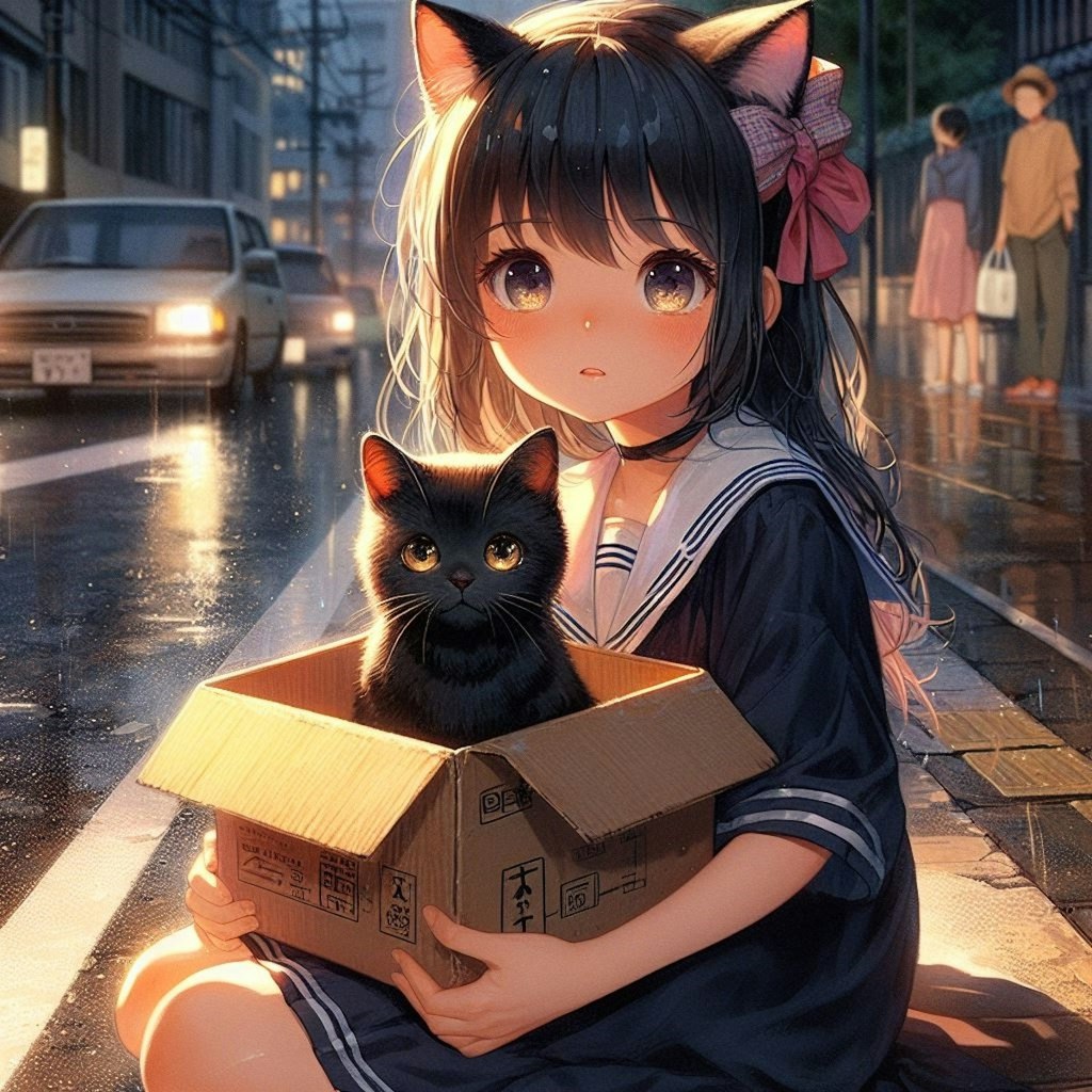 雨と猫と猫