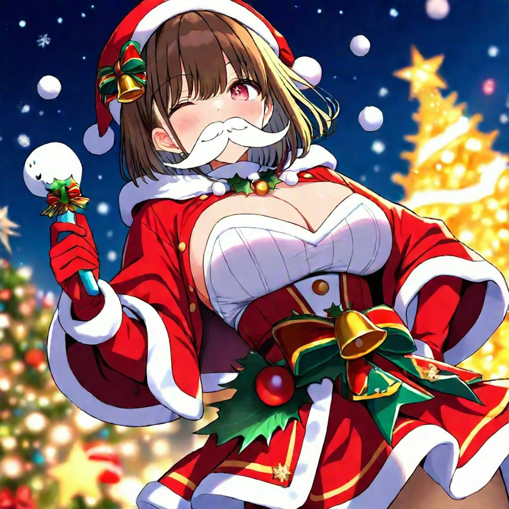 メリークリスマス！付け髭サンタがやって来たよ！