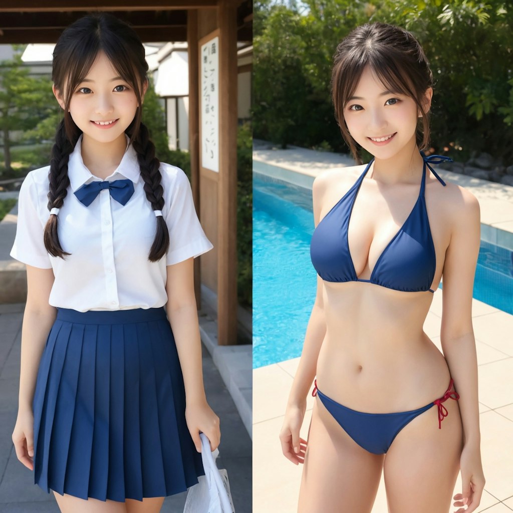 彼女が水着に着替えたら フォト2