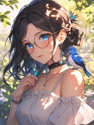 メガネ少女と青い鳥