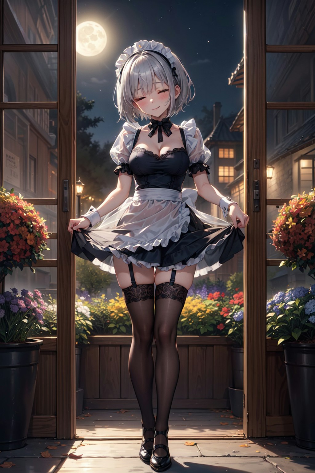 夜勤のメイドさん。