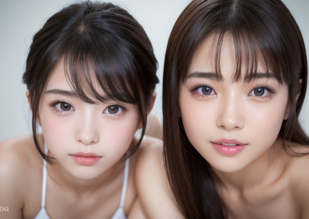 姉妹でキメ顔😍