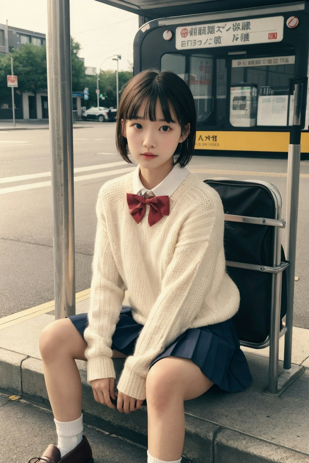 Bus stop girl #1　女生徒シリーズ