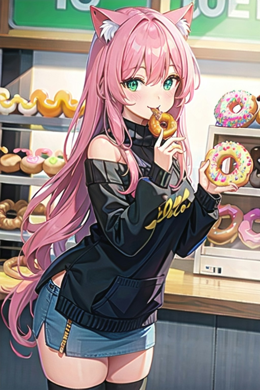 おはよ💕ねぇねぇ、一緒にドーナツ食べる❓🍩