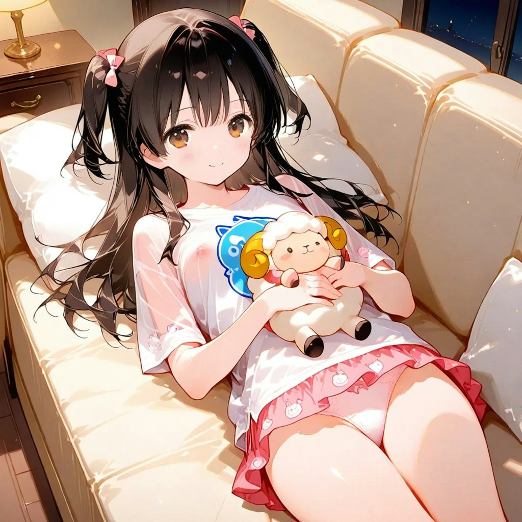 羊のぬいぐるみと