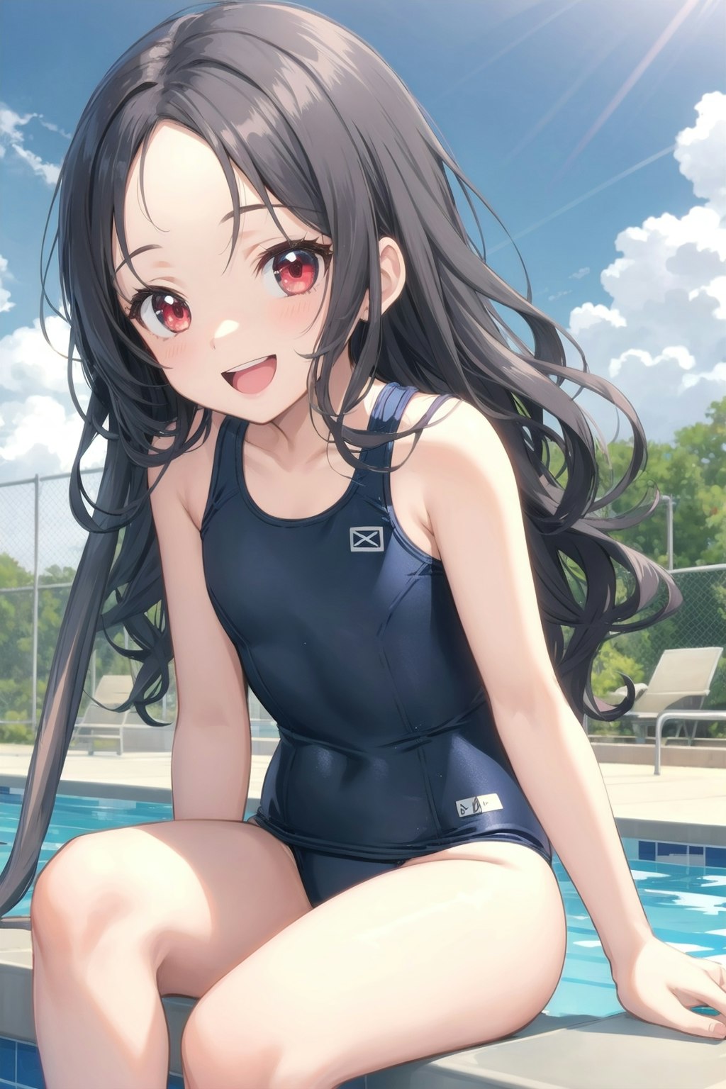 スクール水着の少女