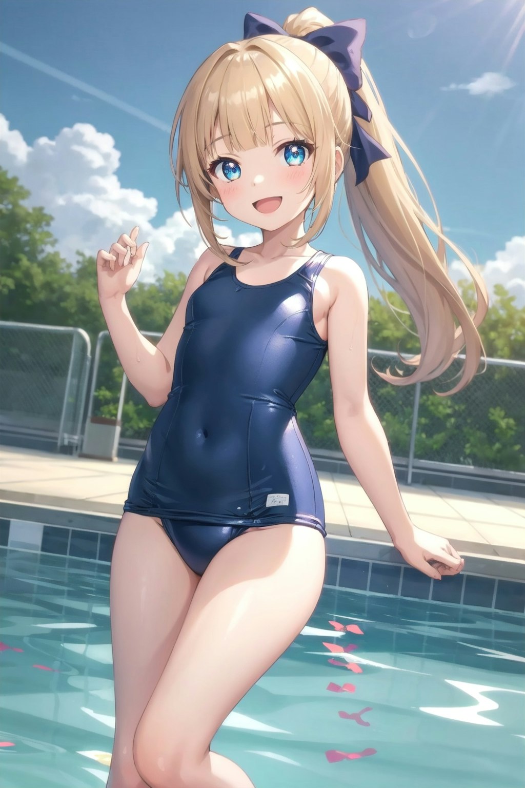 スクール水着の少女