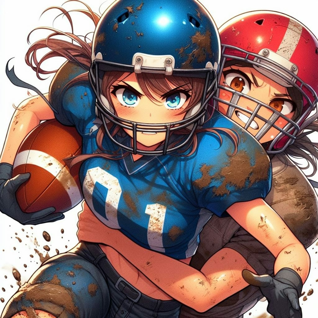 🏈泥まみれの女子アメフト 93