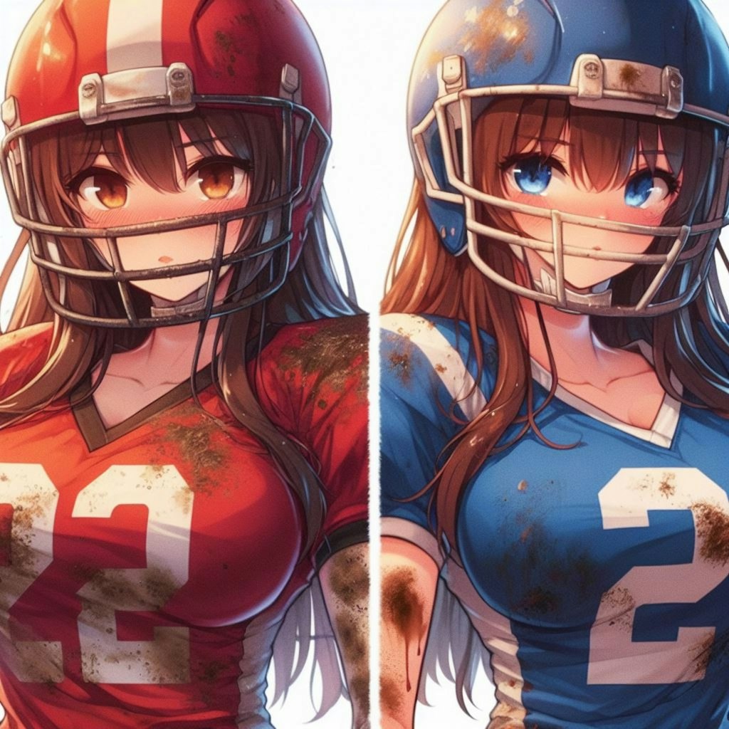 🏈泥まみれの女子アメフト 93