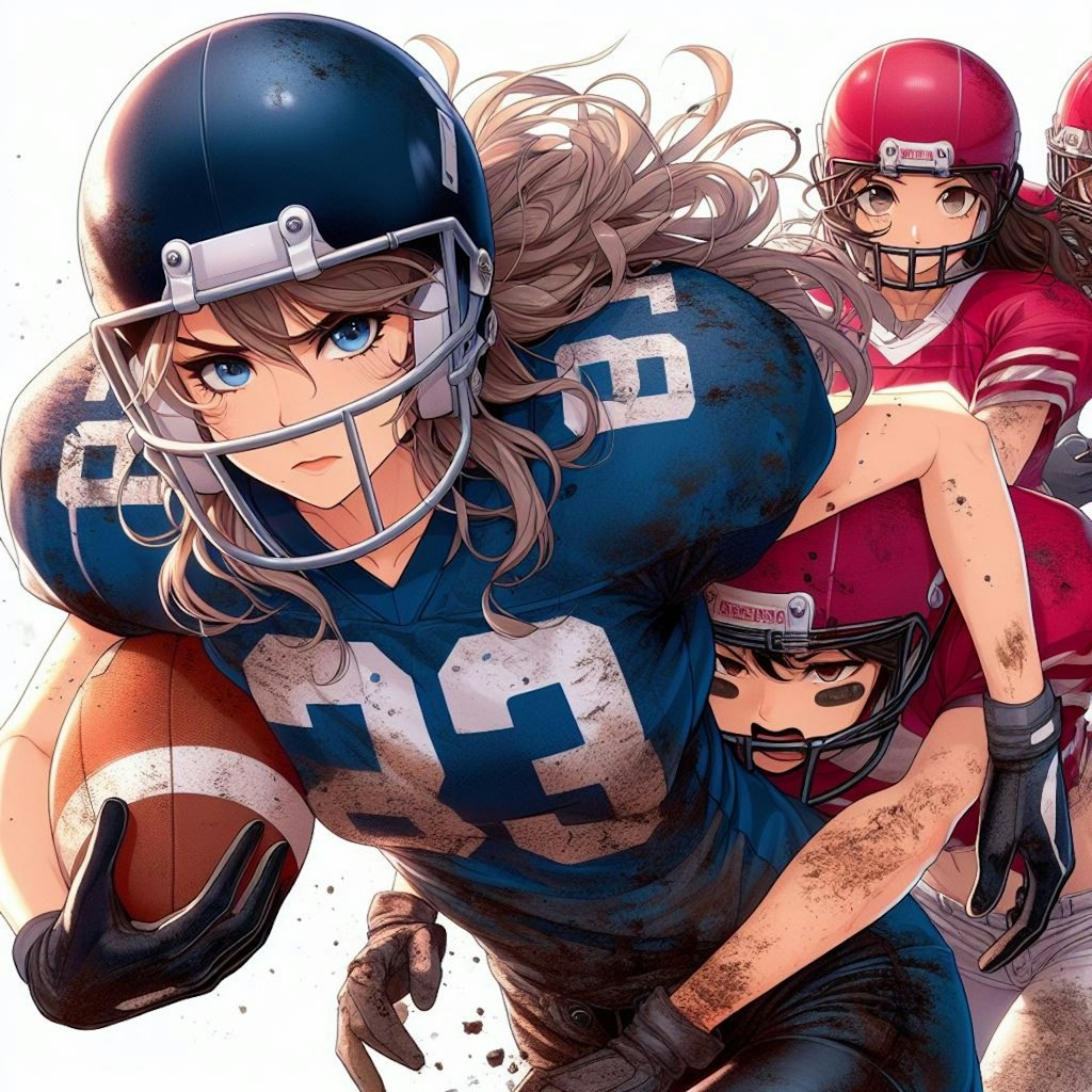 🏈泥まみれの女子アメフト 93