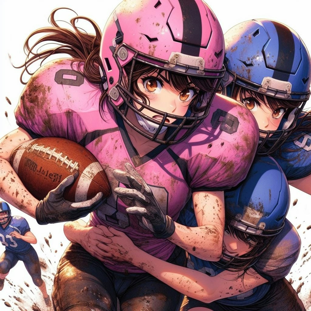 🏈泥まみれの女子アメフト 93