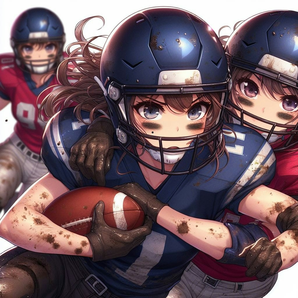 🏈泥まみれの女子アメフト 93