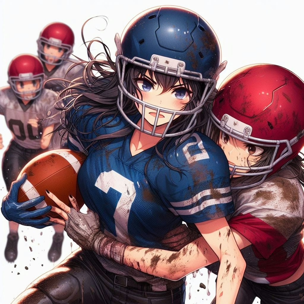 🏈泥まみれの女子アメフト 93