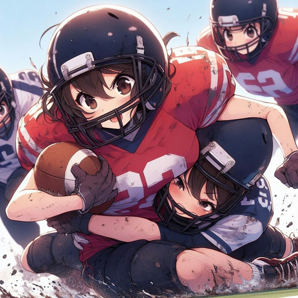 🏈泥まみれの女子アメフト 93