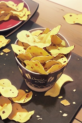 Salt-flavored potato chips