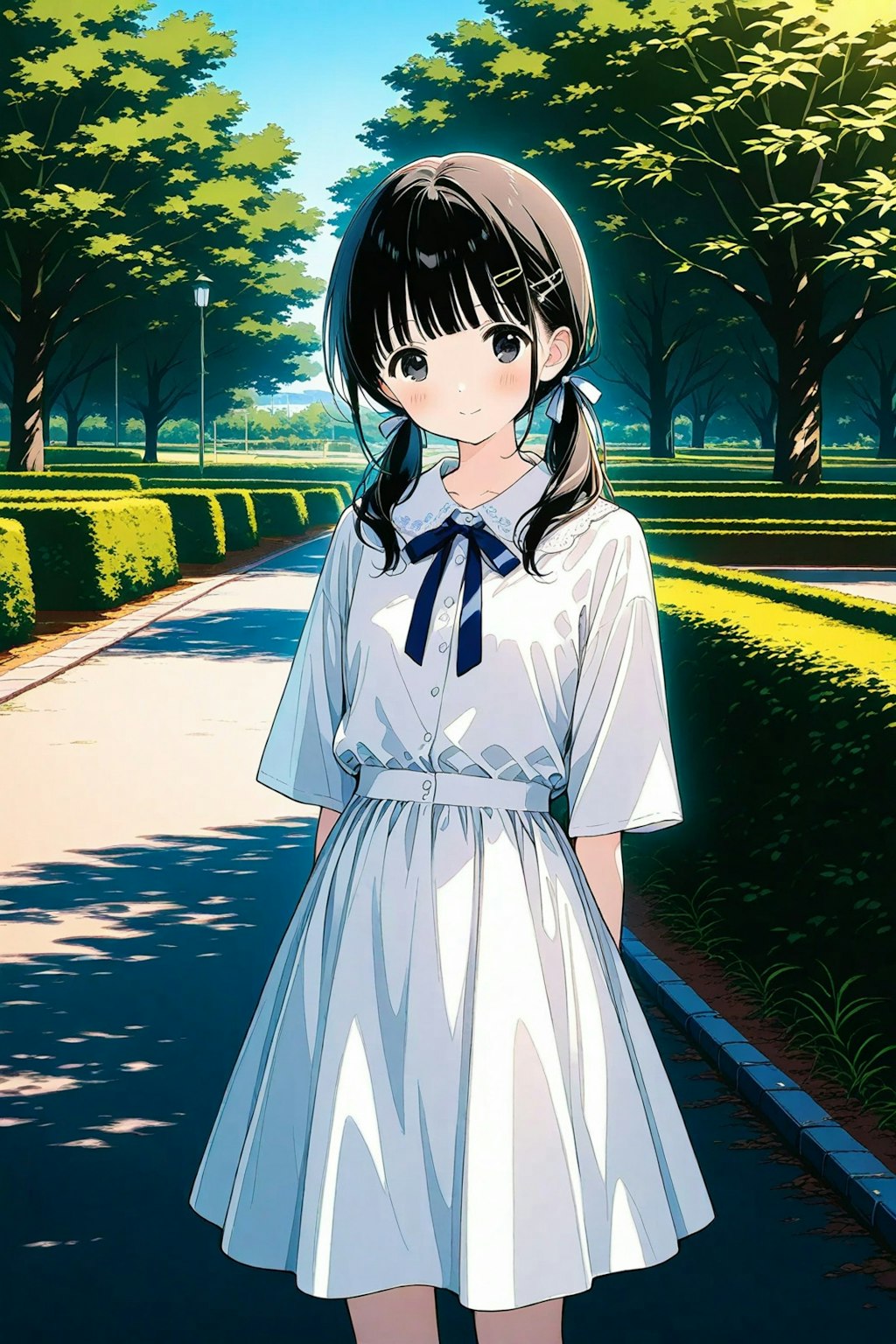 公園で待ち合わせの次女ちゃん🌕✨